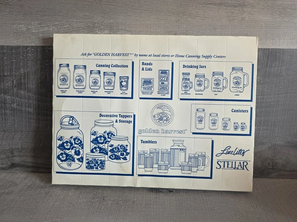 12 Regular Mason Bands With Lids, Golden Harvest, New In Original Retro Box b236
